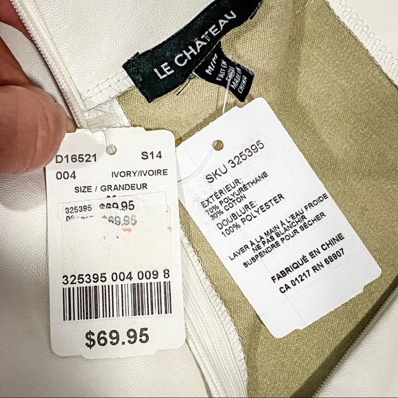 SOLD | NWT Le Chateau Ivory Faux Leather Mini Skirt - Picture 13 of 16